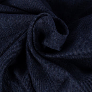 Fradi Navy Slack Linen Cotton Blazer - Wool, Cotton, Linen - Detail View