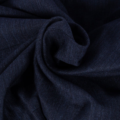 Fradi Navy Slack Linen Cotton Blazer - Wool, Cotton, Linen - Detail View