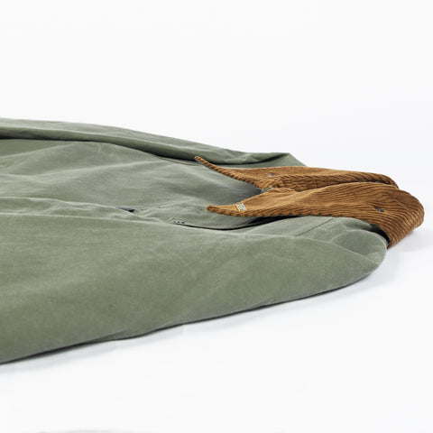 Barbour Light Moss Transporter Waxed Jacket - Tan, Cotton, Corduroy, British, Knit - View 10