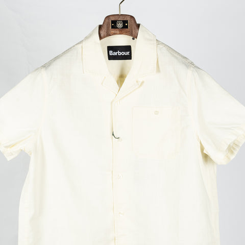 Barbour Off White Parkvale Slub Relaxed Short-Sleeved Shirt - Cotton, Denim, Relaxed Fit, Matte - View 7