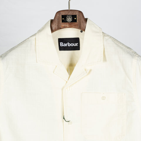Barbour Off White Parkvale Slub Relaxed Short-Sleeved Shirt - Cotton, Denim, Relaxed Fit, Matte - View 6