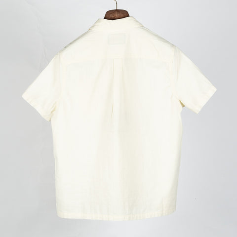 Barbour Off White Parkvale Slub Relaxed Short-Sleeved Shirt - Cotton, Denim, Relaxed Fit, Matte - View 5