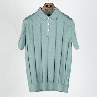 Barbour Slate Blue Wellburn Knitted Polo - Cotton, Denim, Stripe