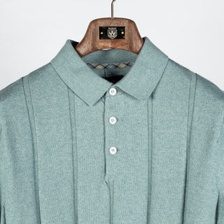 Barbour Slate Blue Wellburn Knitted Polo - Cotton, Denim, Stripe - View 7