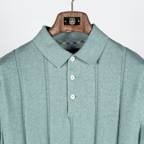 Barbour Slate Blue Wellburn Knitted Polo - Cotton, Denim, Stripe - View 7