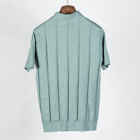 Barbour Slate Blue Wellburn Knitted Polo - Cotton, Denim, Stripe - View 5