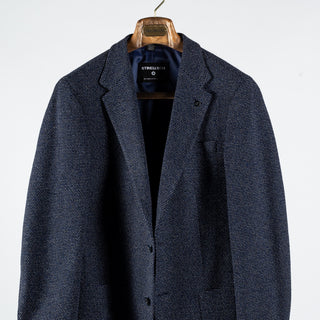 Strellson Textured Navy Cotton Blend Blazer - Wool, Cotton, Cashmere - View 6