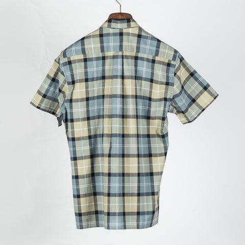 Barbour Multi Check Gordon Short Sleeved Shirt - Red, Cotton, Denim, Tailored Fit - View 5