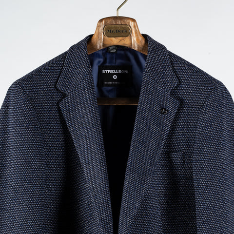 Strellson Textured Navy Cotton Blend Blazer - Wool, Cotton, Cashmere - View 7