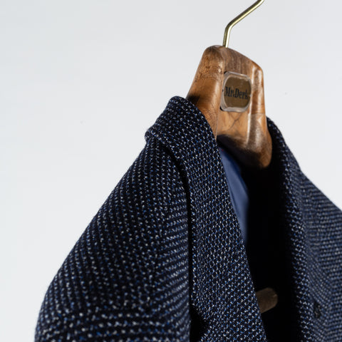 Strellson Textured Navy Cotton Blend Blazer - Wool, Cotton, Cashmere - Detail View