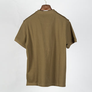 Barbour Olive Pima Cotton Polo - Tan, Cotton, Pima Cotton, Denim, Tailored Fit, Knit - View 5