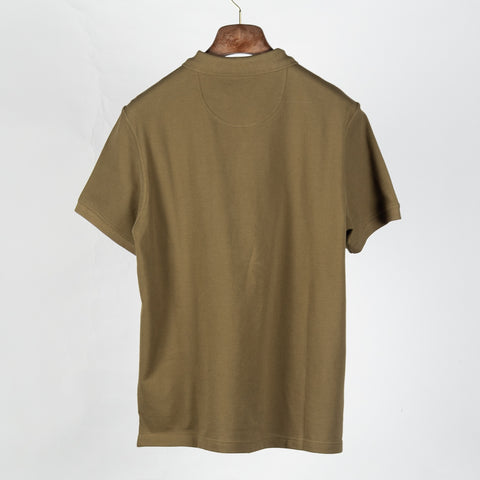 Barbour Olive Pima Cotton Polo - Tan, Cotton, Pima Cotton, Denim, Tailored Fit, Knit - View 5