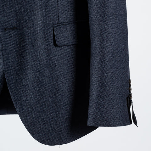 Joop Navy Hozig Blazer - Wool, Silk, Suede, Slim Fit - Back View
