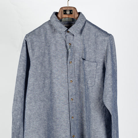 Barbour Indigo Bradden Linen Blend Relaxed Shirt - Red, Cotton, Linen, Denim, Relaxed Fit, Textured - View 7