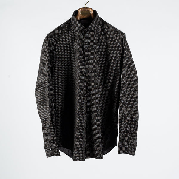 Black Pattered Tailor Fit Dress Shirt
