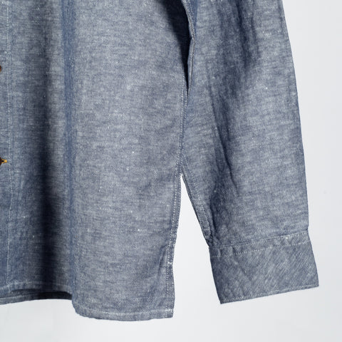 Barbour Indigo Bradden Linen Blend Relaxed Shirt - Red, Cotton, Linen, Denim, Relaxed Fit, Textured - View 5