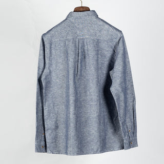 Barbour Indigo Bradden Linen Blend Relaxed Shirt - Red, Cotton, Linen, Denim, Relaxed Fit, Textured - View 6