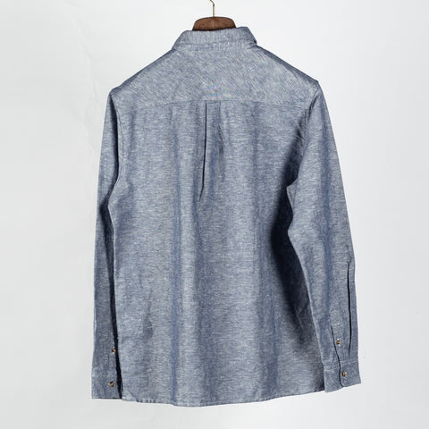 Barbour Indigo Bradden Linen Blend Relaxed Shirt - Red, Cotton, Linen, Denim, Relaxed Fit, Textured - View 6