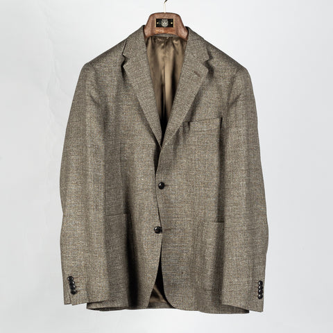 Barbour Light Olive Auckland Melange Blazer - Tan, Wool, Linen, Denim, Tailored Fit