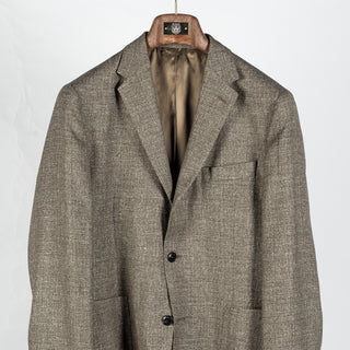 Barbour Light Olive Auckland Melange Blazer - Tan, Wool, Linen, Denim, Tailored Fit - View 7