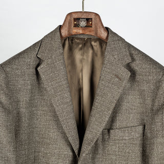 Barbour Light Olive Auckland Melange Blazer - Tan, Wool, Linen, Denim, Tailored Fit - View 8
