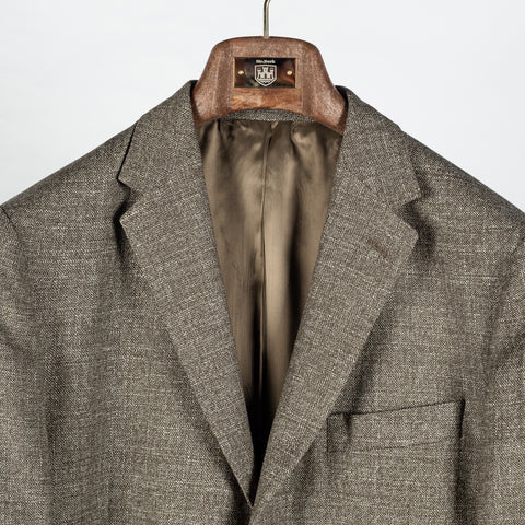 Barbour Light Olive Auckland Melange Blazer - Tan, Wool, Linen, Denim, Tailored Fit - View 8