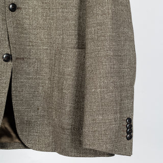 Barbour Light Olive Auckland Melange Blazer - Tan, Wool, Linen, Denim, Tailored Fit - View 5