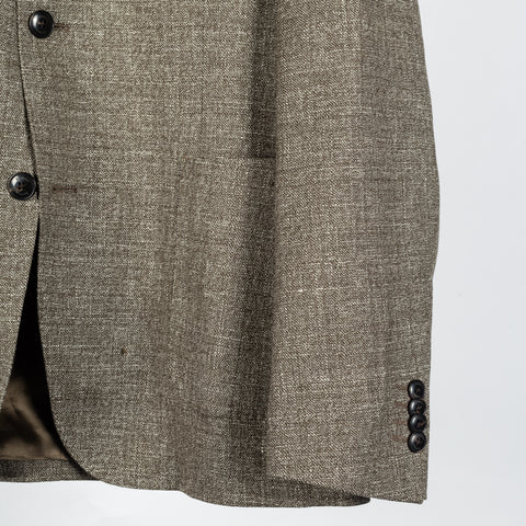 Barbour Light Olive Auckland Melange Blazer - Tan, Wool, Linen, Denim, Tailored Fit - View 5