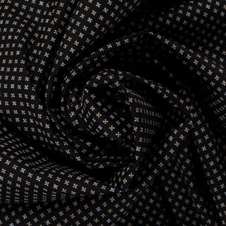 Xacus Black Pattered Tailor Fit Dress Shirt - Cotton, Silk, Denim - Alternate View