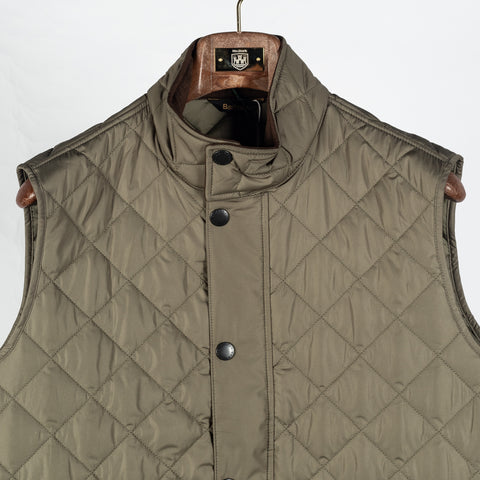 Barbour Dusty Olive Lowerdale Gilet — side profile