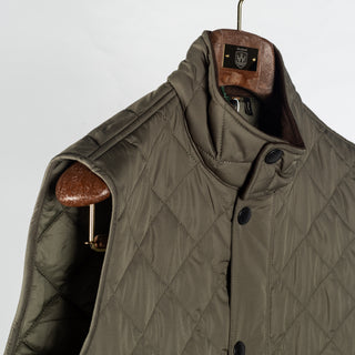 Barbour Dusty Olive Lowerdale Gilet — on-model lifestyle