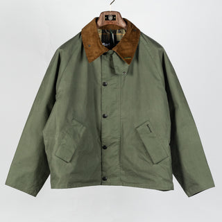Barbour Light Moss Transporter Waxed Jacket - Tan, Cotton, Corduroy, British, Knit