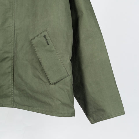 Barbour Light Moss Transporter Waxed Jacket - Tan, Cotton, Corduroy, British, Knit - View 6