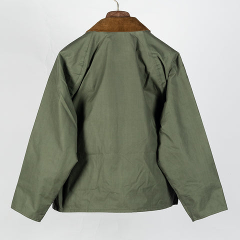 Barbour Light Moss Transporter Waxed Jacket - Tan, Cotton, Corduroy, British, Knit - View 7