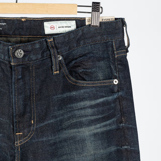 AG Everett 2 Years Emmet Slim Straight Denim - Tan, Cotton, Denim, Stretch, Straight Fit - Back View