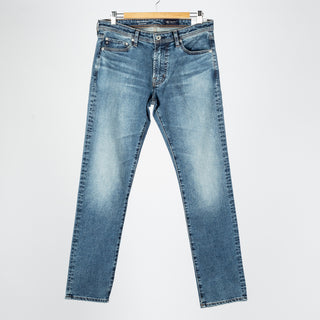 AG Tellis Bellingham Stretch Denim - Oat, Cotton, Denim, Polyester, Slim Fit, Knit