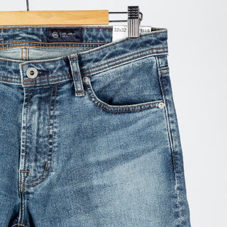 AG Tellis Bellingham Stretch Denim - Oat, Cotton, Denim, Polyester, Slim Fit, Knit - Back View