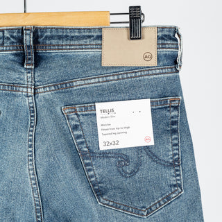 AG Tellis Bellingham Stretch Denim - Oat, Cotton, Denim, Polyester, Slim Fit, Knit - View 7