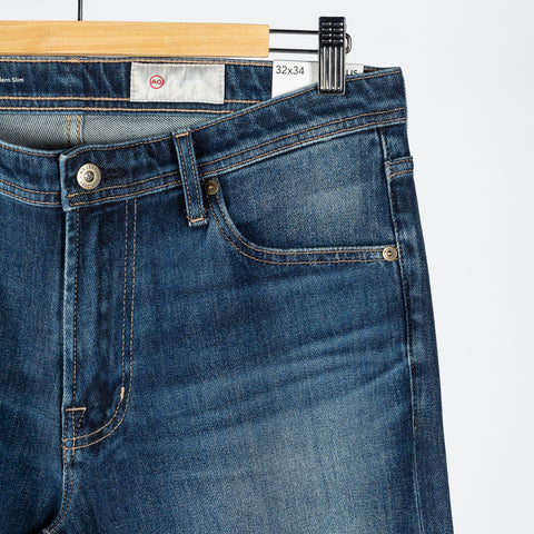 AG Tellis Horsetail Ultimate Stretch Denim - Blue, Cotton, Denim, Stretch, Slim Fit, Knit - Back View