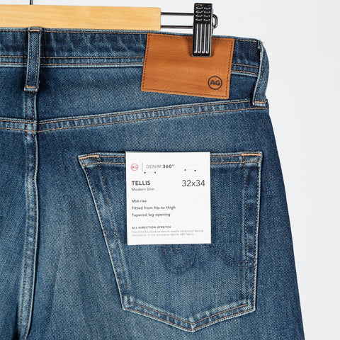 AG Tellis Horsetail Ultimate Stretch Denim - Blue, Cotton, Denim, Stretch, Slim Fit, Knit - View 7