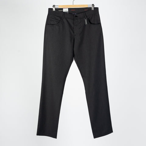 Alberto Black Two Tone Stone 1942 Ceramica Trousers - Polyester, Viscose, Stretch, Knit