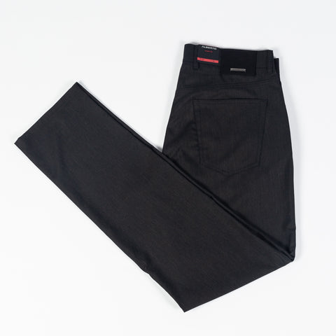 Alberto Black Two Tone Stone 1942 Ceramica Trousers - Polyester, Viscose, Stretch, Knit - View 9