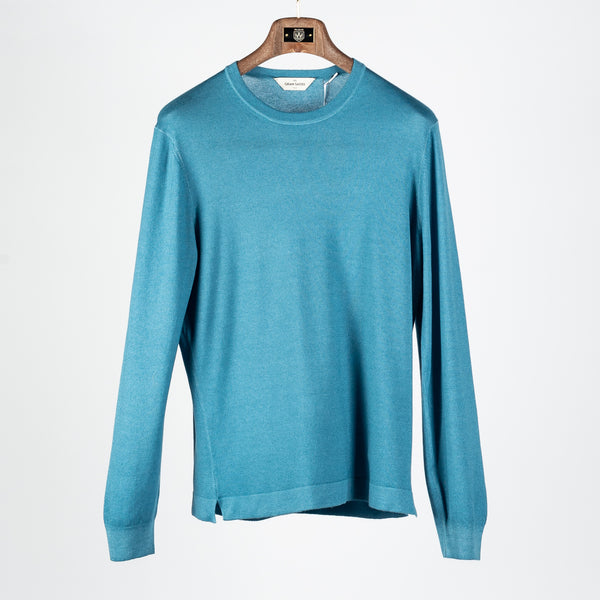 Turquoise Summer Cashmere Crewneck Sweater