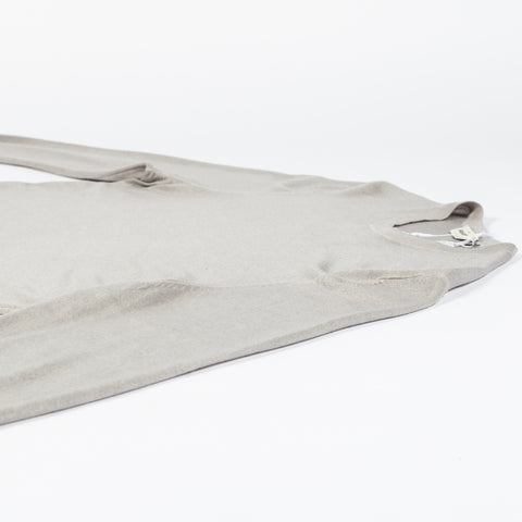 Gran Sasso Oatmeal Summer Cashmere Crewneck Sweater - Tan, Cashmere, Denim, Knit, Made In Italy - View 8