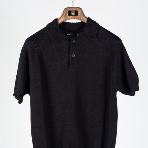 Gran Sasso Black Cotton-Cashmere Knit Polo - Red, Cotton, Cashmere, Denim, Regular Fit, Made In Italy - View 5