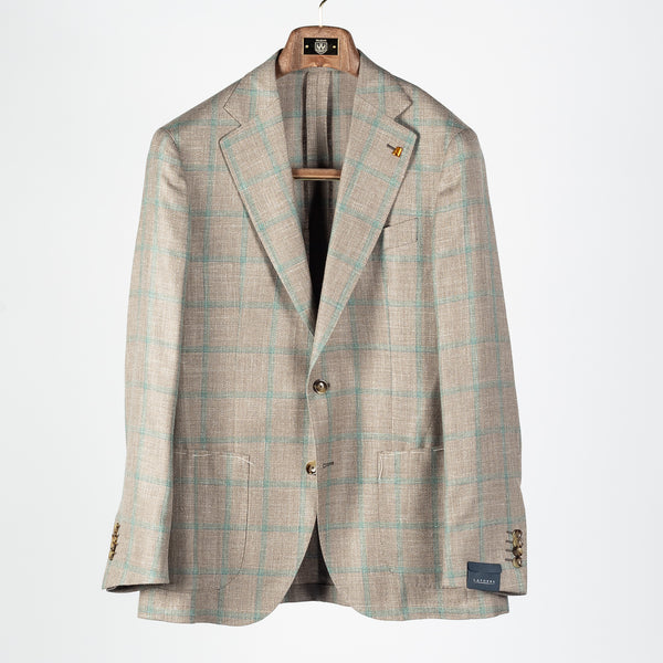 Tan Windowpane Summer Blazer