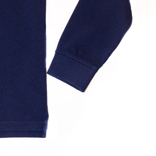 Drake's Navy Pique Cotton Long-Sleeve Polo Shirt 4