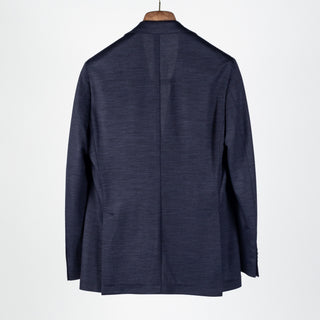 Latorre Textured Navy Stretch Blazer - Wool, Denim, Stretch, Made In Italy - View 5