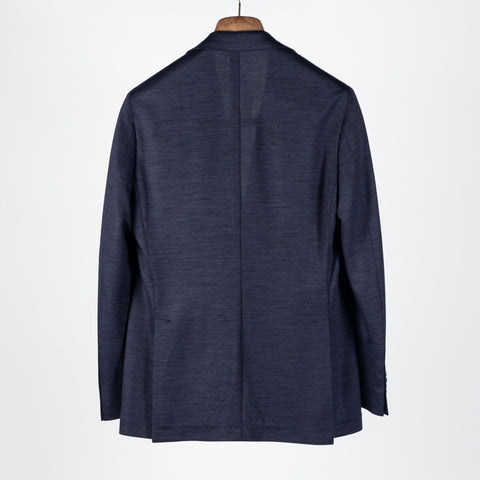 Latorre Textured Navy Stretch Blazer - Wool, Denim, Stretch, Made In Italy - View 5