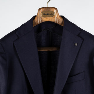 Tagliatore Classic Navy Blazer - Wool, Silk, Oxford, Made In Italy - View 7